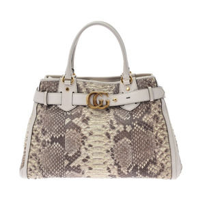 Gucci Handbag style Grey leather Snake Marmont GG